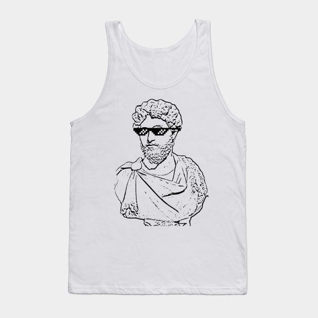 Stoic Marcus Aurelius Sunglasses Meme Stoicism Tank Top by Popular Objects™